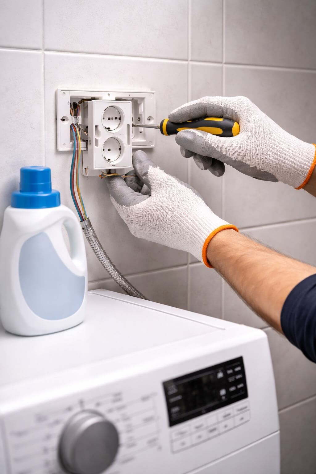 Instalação de Tomada para Máquina de Lavar